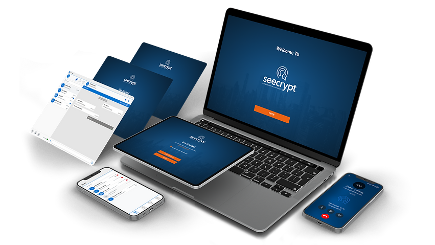 Various devices displaying Seecrypt app interface