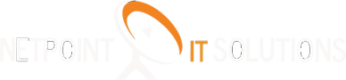 Netpoint IT Solutions logo with orange swoosh over the letters